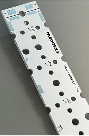 Strip PCB for 6 LED NICHIA 11AD6 / Ledil LED lens compatible