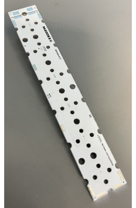 Strip PCB  for 6 LED NICHIA 585P8 / Ledil LED lens compatible-Strip-Led Mounting Bases SAS