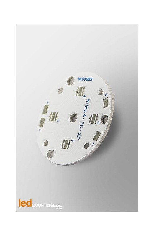 PCB MR11 pour 4 LED CREE XT-E White compatible Ledil Angie-Diametre 35mm-Led Mounting Bases SAS