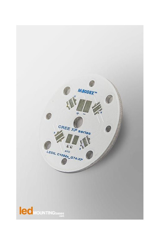 MR11 PCB  for 4 LED CREE XP-E2 / Ledil LED lens compatible-Diameter 35mm-Led Mounting Bases SAS