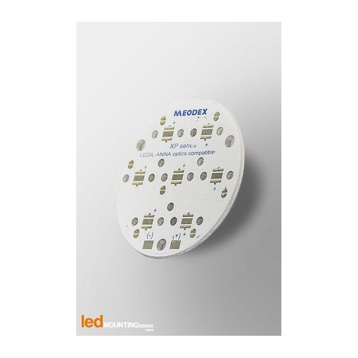 PCB MR16 pour 7 LED CREE XT-E White compatible optique Ledil