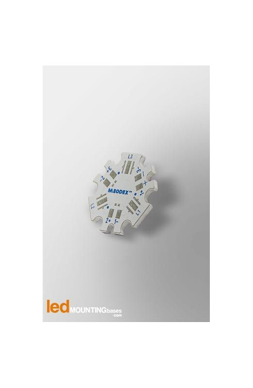 STAR PCB for 3 LED CREE XP-E High-Efficiency White / Khatod LED lens compatible