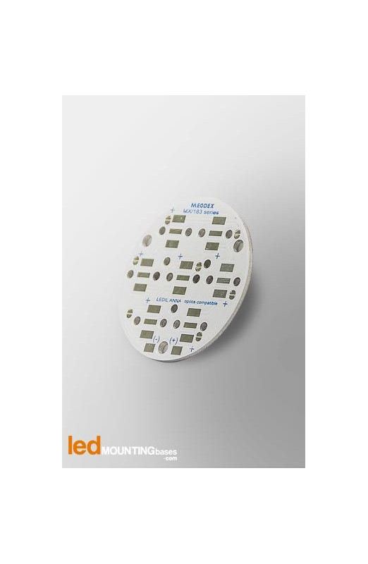 PCB MR16 pour 7 LED CREE MX6/3 compatible optique Ledil-Diametre 40mm-Led Mounting Bases SAS