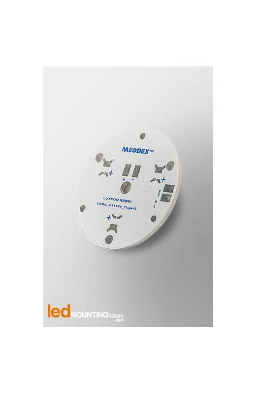 PCB MR16 pour 3 LED Lumileds Luxeon Rebel compatible optique Ledil-Diametre 40mm-Led Mounting Bases SAS