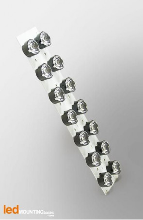 Module LED équipé de 14 LED Osram Golden DRAGON Plus en série et d'optiques Carclo 10193