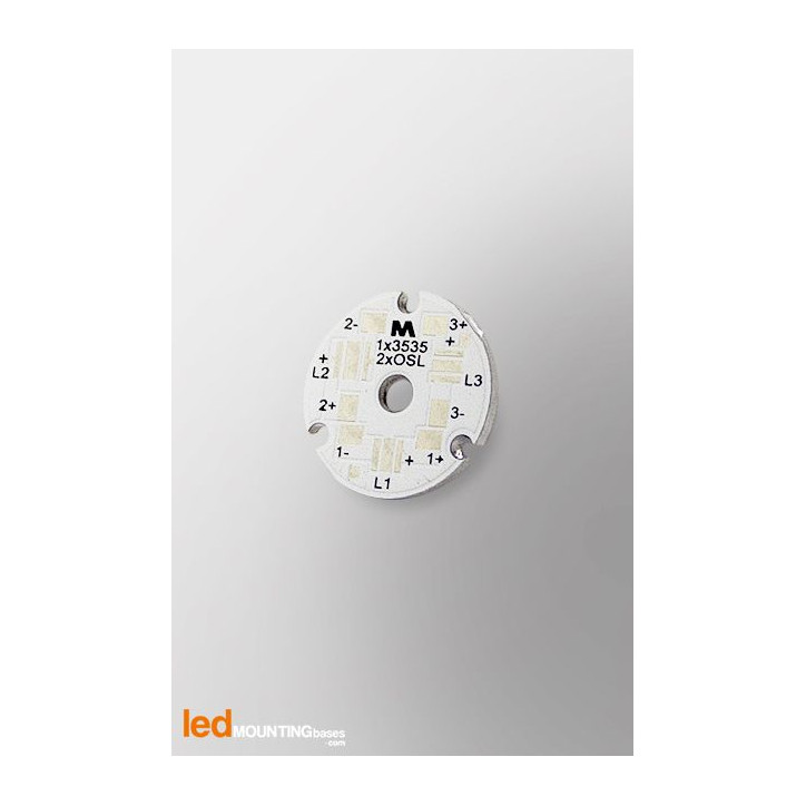 D18 PCB  for 2 LEDs Osram Oslon Serie and 1 LED Cree XP / Ledil LED lens compatible