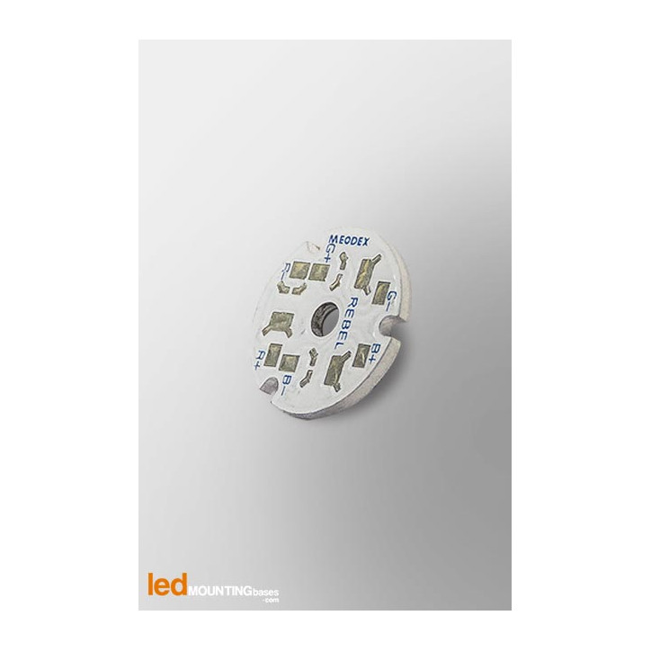MCPCB Diametre 18mm pour 3 LEDs Lumileds Luxeon Rebel compatible optique Ledil