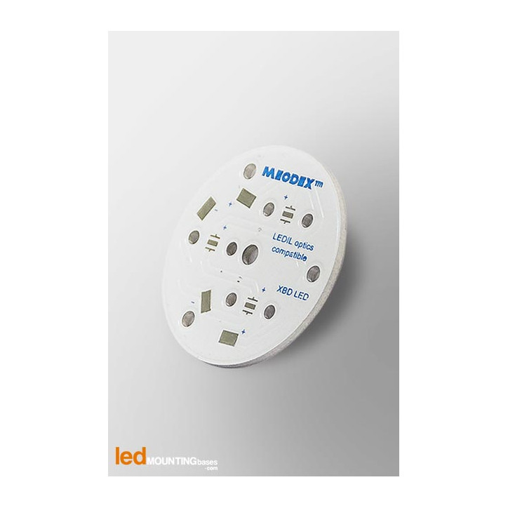 MCPCB Diametre 35mm pour 3 LEDs CREE XB-D compatible optique Ledil