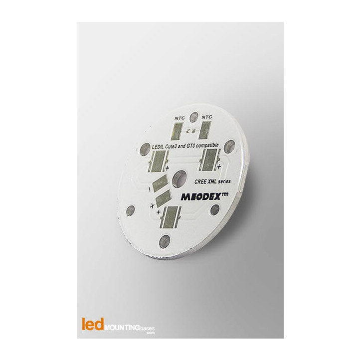 MCPCB Diametre 35mm pour 3 LEDs CREE XML compatible optique Ledil
