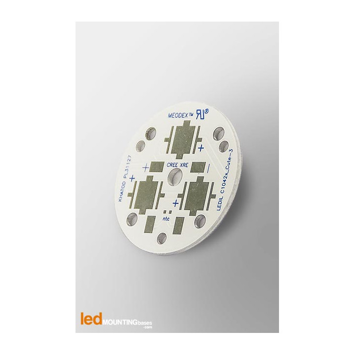 MCPCB Diametre 35mm pour 3 LEDs CREE XR compatible optique LEDIL et Khatod