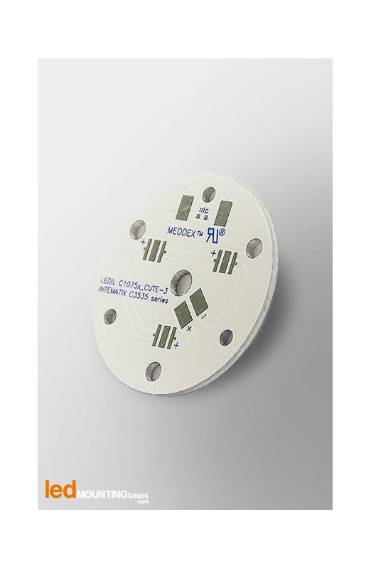 PCB MR11 pour 3 LED Intematix x3535 compatible optique Ledil-Diametre 35mm-Led Mounting Bases SAS