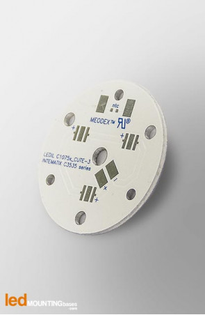 MCPCB Diametre 35mm pour 3 LEDs Intematix x3535 compatible optique Ledil
