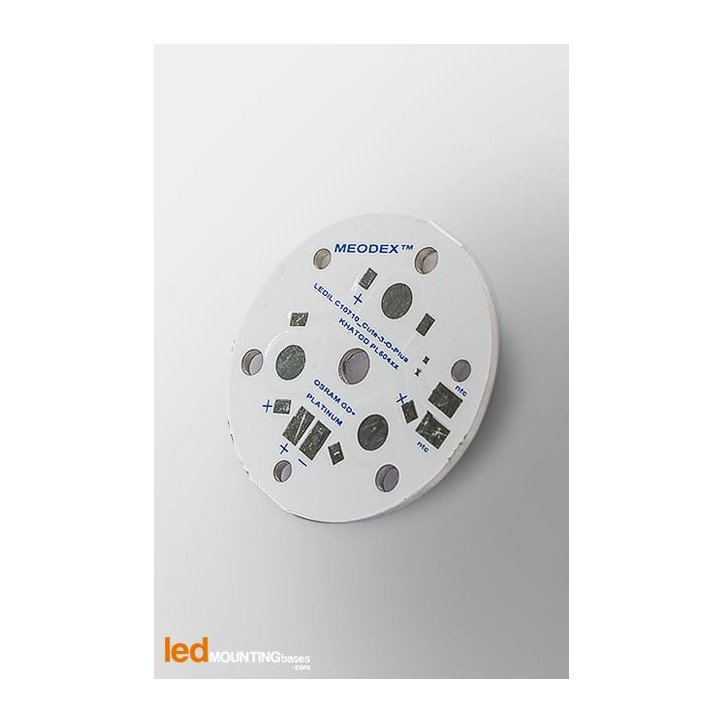 MCPCB Diametre 35mm pour 3 LEDs Osram Dragon Serie compatible optique Khatod