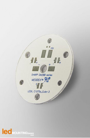 MCPCB Diametre 35mm pour 3 LEDs Sharp GM2BB compatible optique Ledil