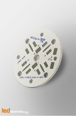 MCPCB Diametre 35mm pour 4 LEDs CREE MX-6 compatible optique Ledil