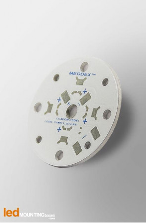 MCPCB Diametre 35mm pour 4 LEDs Lumileds Luxeon Rebel compatible optique Ledil
