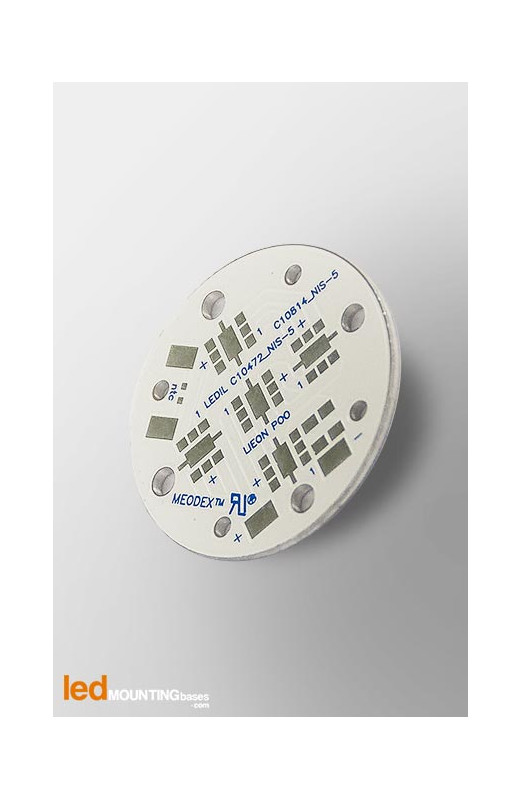 PCB MR11 pour 5 LED Liteon P00 compatible optique Ledil-Diametre 35mm-Led Mounting Bases SAS