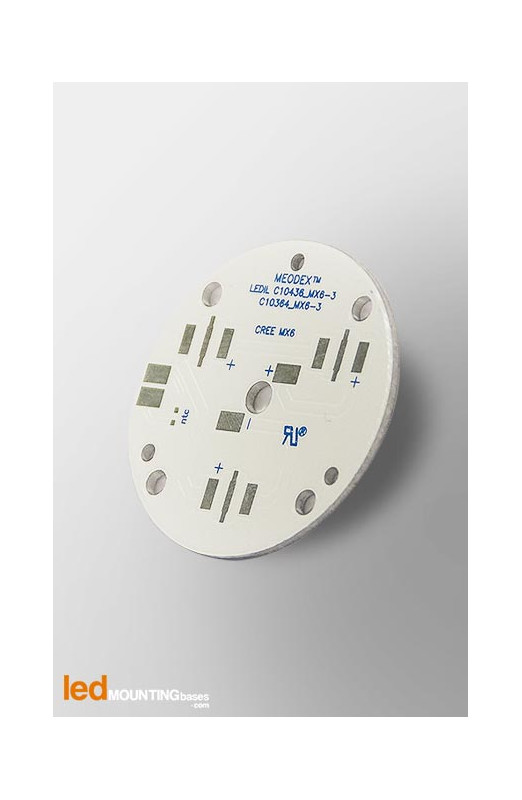 PCB MR16 pour 3 LED CREE MX-6 compatible optique Ledil-Diametre 40mm-Led Mounting Bases SAS
