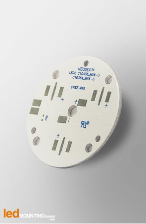 MCPCB Diametre 40mm pour 3 LEDs CREE MX-6 compatible optique Ledil