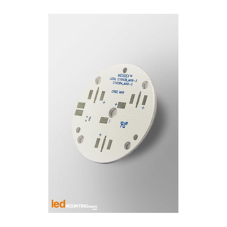 D40 MCPCB  for 3 LEDs CREE MX-6 Ledil LED Lens compatible