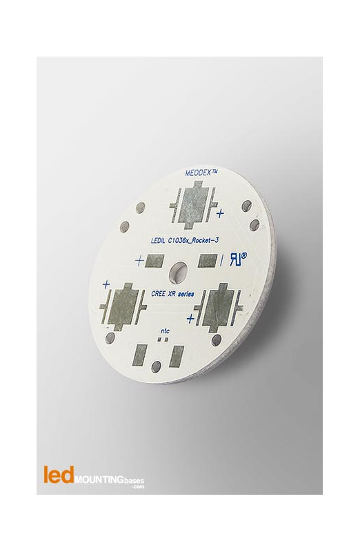 PCB MR16 pour 3 LED CREE XR compatible optique Ledil-Diametre 40mm-Led Mounting Bases SAS