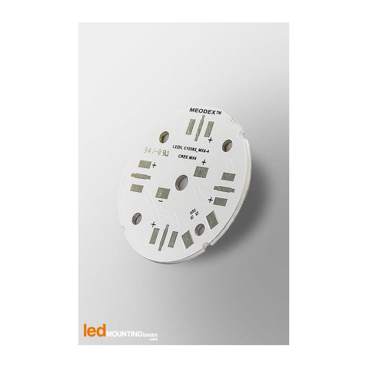 MCPCB Diametre 40mm pour 4 LEDs CREE MX-6 compatible optique Ledil