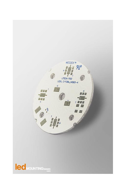 PCB MR16 pour 4 LED Liteon P00 compatible optique Ledil-Diametre 40mm-Led Mounting Bases SAS