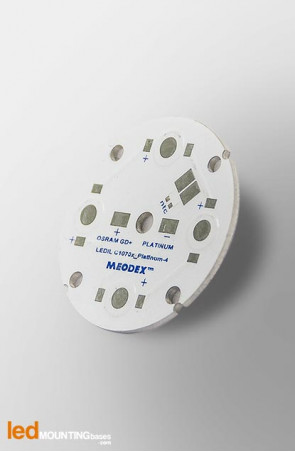 MCPCB Diametre 40mm pour 4 LEDs Osram Dragon Serie compatible optique Ledil