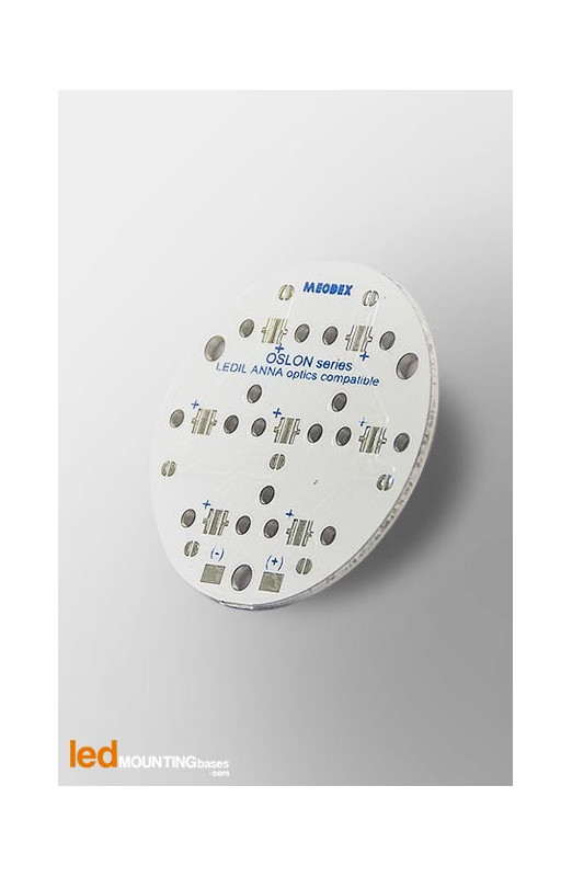 MCPCB Diametre 40mm pour 7 LEDs Osram Oslon Serie compatible optique Ledil